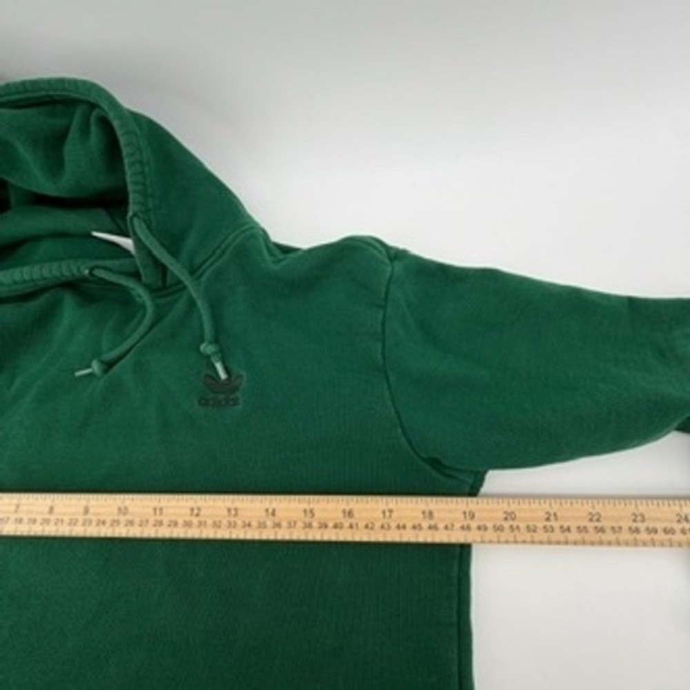 Adidas Originals Trefoil Pullover Hoodie Green Cotton Sweatshirt Mens Small - Picture 8 of 9